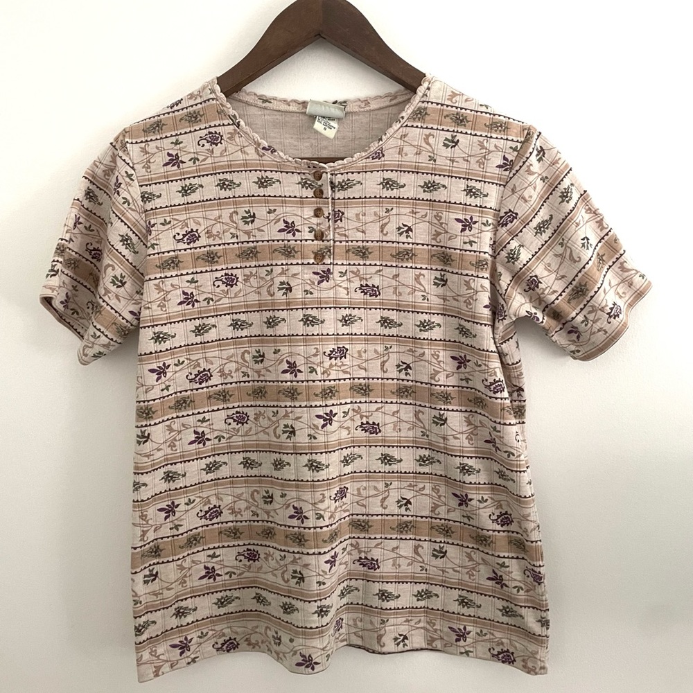 Classic Elements Beige Vintage Print Shirt